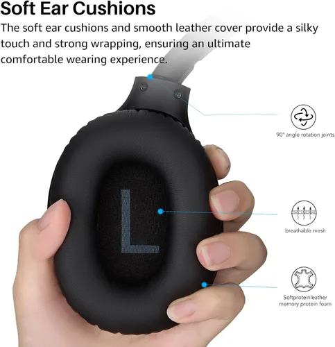 Miniatura 2 de TOZO HA1 Auriculares Bluetooth 5.4 Over Ear, 70H de Reproducción con Micrófono, Auriculares Inalámbricos Plegables, Sonido Estéreo de Graves