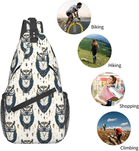 Miniatura 5 de Small Crossbody Bags for Women Men - Vintage Tribal Style Owl Print Adjustable Shoulder Bag Fanny Packs Belt Sling Bag Crossbody Purses Backpack for