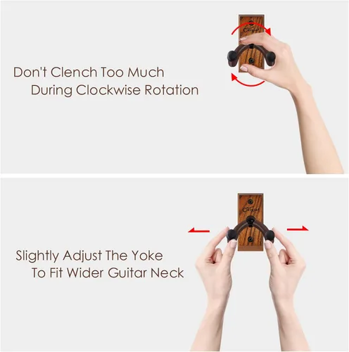 Miniatura 8 de SNIGJAT Percha para guitarra, paquete de 2 soportes de pared para guitarra acústica, bajo, banjo, mandolina, accesorios para instrumentos musicales