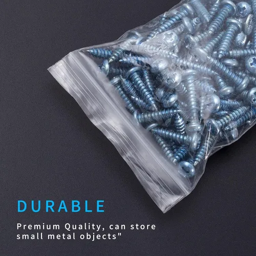 Miniatura 3 de 400 bolsas de plástico pequeñas, 4 tamaños surtidos, mini bolsa con cierre de cremallera, bolsas pequeñas, bolsas transparentes para joyería