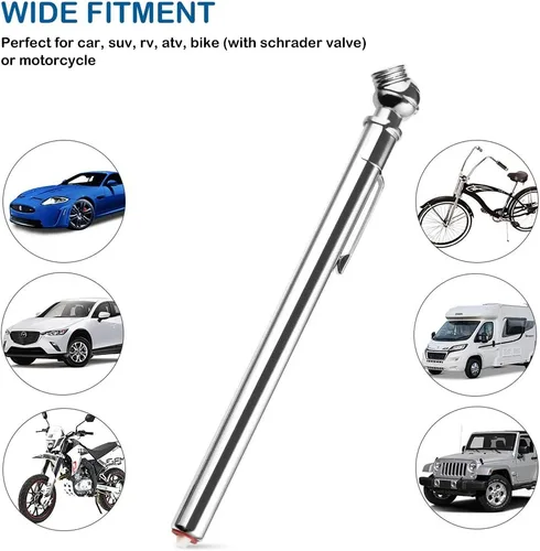 Miniatura 7 de CZC AUTO Medidor de presión de neumáticos, calibre de aire mecánico resistente, vástago inoxidable, mandril único con clip de bolsillo para camión
