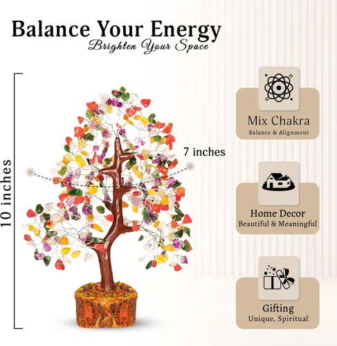 Miniatura 2 de YATSKIA Árbol de cristal de chakras mixtos, árbol de piedras preciosas, cristales naturales, decoración de oficina en casa, decoración de habitación