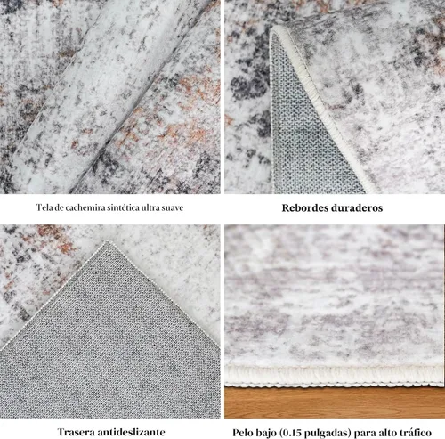 Miniatura 6 de Alfombra antideslizante lavable de 2 x 3 pies - Alfombra suave de pelo bajo para cocina, entrada y dormitorio - Tapete moderno para puerta