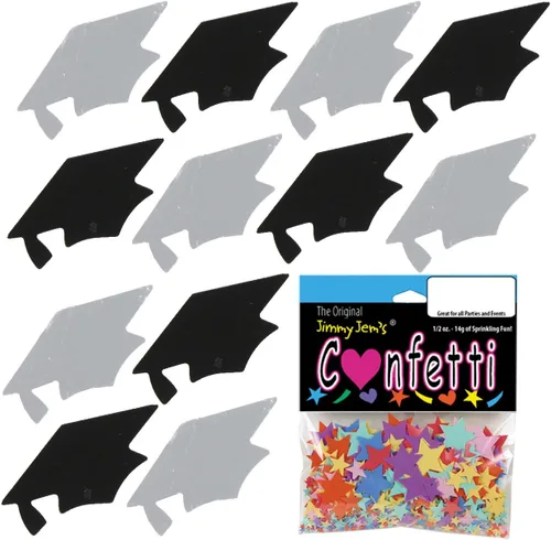 Miniatura 32 de Confetti Grad Cap Negro, Azul Marino Combo - 2 bolsas de media onza (1 oz)