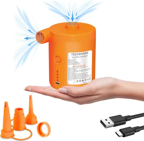 Miniatura 9 de Bomba de aire para colchón de aire, bomba de colchón de aire para inflables, inflador de llenado rápido, bomba de aire, perfecta para acampar al