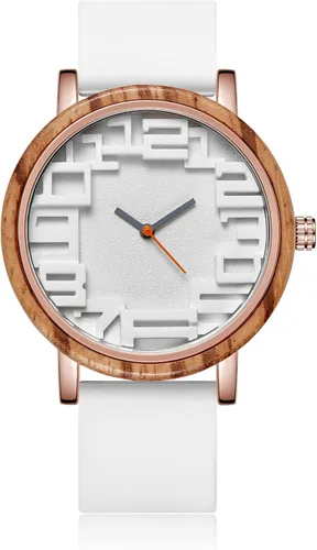 Relojes de madera analógicos de cuarzo para hombre, relojes de madera con correa de silicona, relojes casuales de bambú, reloj minimalista