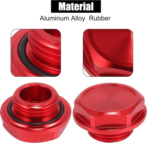 Miniatura 4 de Tapa de tapón de llenado de aceite de motor de gas de aleación de aluminio roja para Toyota TRD Highlander RAV4 Yaris Camry Corolla Tacoma Land
