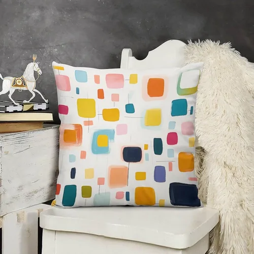 Miniatura 9 de Almohadas grandes para cama, fundas de almohada abstractas coloridas con patrón de rayas verticales, fundas de almohada cuadradas suaves, fundas