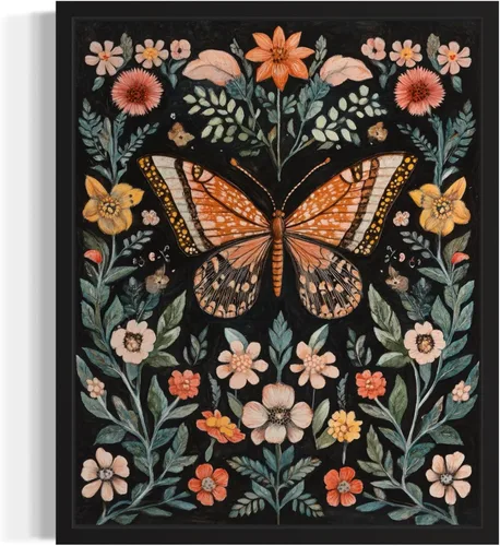 Miniatura 26 de Póster de Arte de Luna Llena, Estilo William Morris Retro de Mediados de Siglo Botánico Victoriano Academia Oscura Decoración Gótica Galería 10a