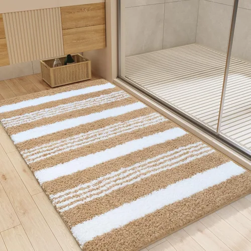 Miniatura 10 de LOCHAS Alfombras largas de baño, alfombra de baño grande de 24 x 70 pulgadas, antideslizante, absorbente, lavable, alfombra de baño de microfibra