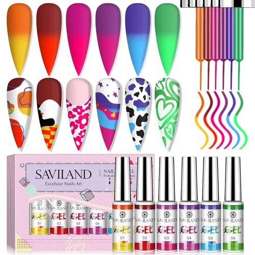 Miniatura 13 de SAVILAND Glazed Nails - Esmalte de uñas de gel de un solo paso: 0.5 onzas de esmalte de gel de ojo de gato, bolígrafo de arte 5 en 1 Jelly Silver