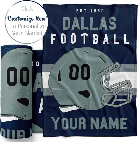 Miniatura 170 de Manta personalizada para fanáticos del fútbol americano – Se envía al día siguiente – Hecha en Estados Unidos – Manta de vellón personalizada