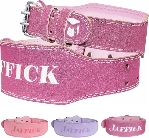 Jaffick Cinturón de levantamiento de pesas para mujer, cinturones de cuero para gimnasio, cintura baja, soporte de espalda para mujeres y hombres,