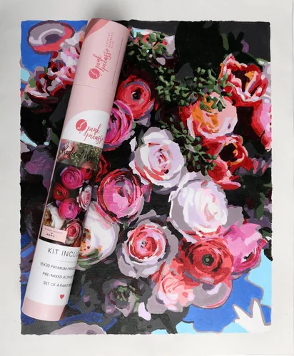 Miniatura 24 de Pink Picasso Kit de Pintura Floral Botánica por Números para Adultos y Adolescentes Juegos de Kits de Pintura Acrílica DIY en Lienzo 16x20