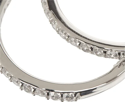 Miniatura 4 de Tienda Collection Platinum or Gold Plated Sterling Silver Inside-Out Hoop Earrings made with Infinite Elements Zirconia