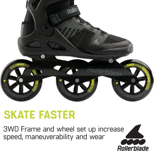 Miniatura 4 de Rollerblade Macroblade 110 3WD - Patines en línea para hombre y adulto, color negro y lima, patines en línea de rendimiento