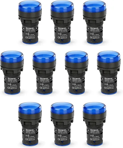 Miniatura 13 de Baomain LED Indicador Piloto Luz Piloto AD16-22D AC 110V 20mA Ahorro de Energía Verde Paquete de 2