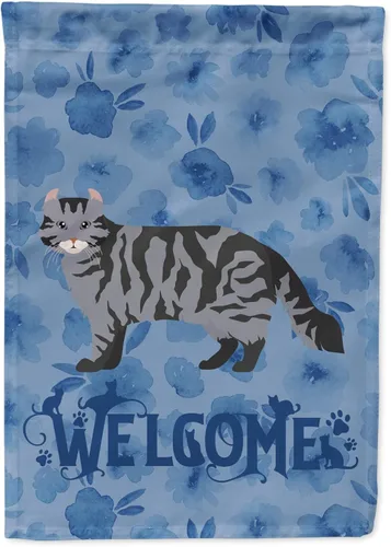 Miniatura 118 de Caroline's Treasures CK4813CHF - Bandera de bienvenida con gato abisinio azul, manga grande, para porche, para colgar en la pared, poliéster
