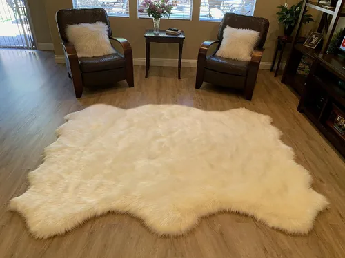 Miniatura 35 de LAMBZY Alfombra de pelo de oveja sintética, hipoalergénica, súper suave, sedosa para sala de estar, habitación de los niños, sofá