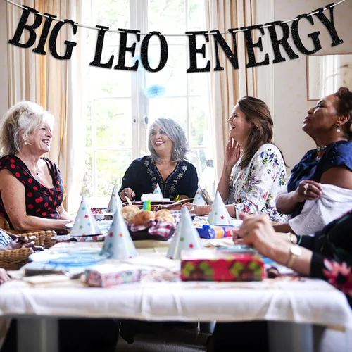Miniatura 2 de Big Leo - Cartel energético, horóscopo Leo julio/agosto, decoración de pastel de cumpleaños del zodiaco, temporada de Leo, 12 constelaciones