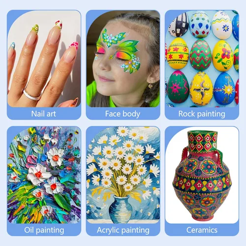 Miniatura 7 de ESRICH Juego de pinceles de pintura, 1 unidad/12 piezas de pelo de nailon con punta redonda para acuarela, óleo y roca, pintura facial, 12 tamaños