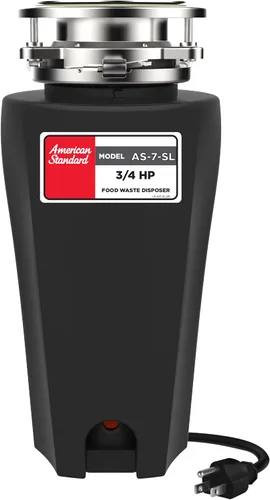 Miniatura 12 de American Standard 10-US-AS-5 Sistema de molienda de residuos de alimentos de acero inoxidable antiatascos para desechos de basura, línea delgada