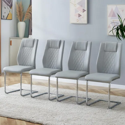 Miniatura 34 de Dining Chairs Set of 6,Kitchen Chairs with Leather Cushions,Modern Dining Chairs with Gold Metal Frame,Dinner Chairs for Kitchen & Dining Room and