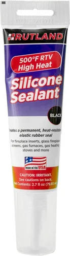 Sellador de silicona RTV Rutland 500°F de alta temperatura, negro, fabricado en EE. UU., adhesivo para juntas de alta temperatura, estable a los