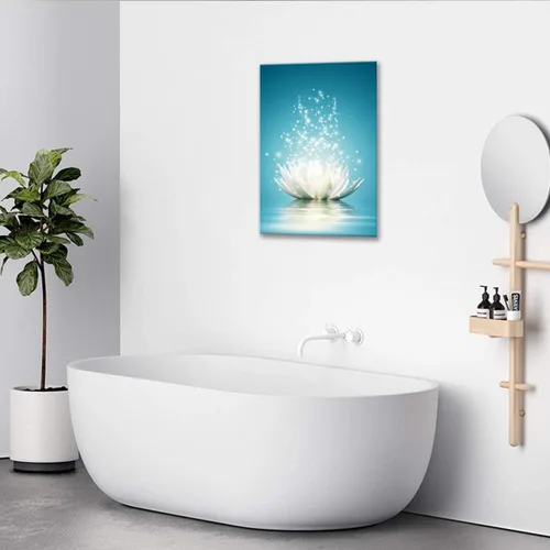 Miniatura 4 de Impresiones en lienzo para pared, imágenes de flores de loto, decoración de baño, pintura zen, spa, fotos, obras de arte enmarcadas para meditación