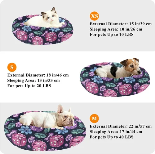 Miniatura 6 de Wudan Pet Cat Bed Anxiety Relief Fluffy Dog Pillow Bed for Medium Size Pets Sleeping XS Cute Lavender Casino