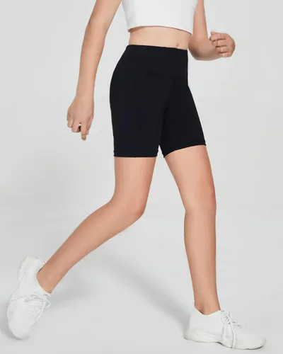 Miniatura 2 de DEVOROPA Pantalones cortos de compresión para niñas de 5 pulgadas de elastano, elásticos, para gimnasia, yoga, danza, pantalones cortos