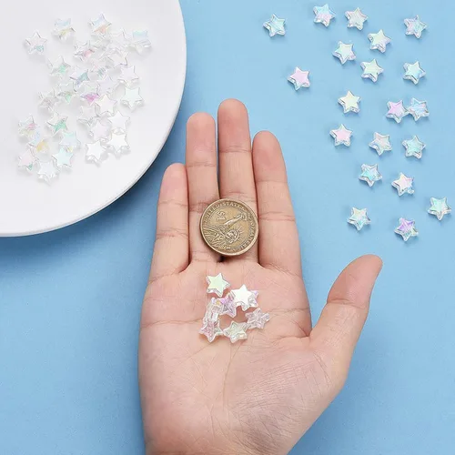 Miniatura 6 de 400 cuentas de corazón de acrílico AB para hacer joyas, bonitas cuentas para collares, cuentas espaciadoras estéticas únicas, abalorios a granel