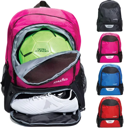 Miniatura 11 de Athletico - Mochila de fútbol juvenil, mochilas para baloncesto, voleibol y fútbol americano Incluye compartimentos separados para tacos y pelota