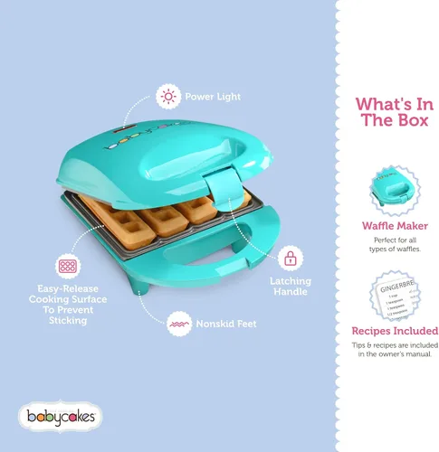 Miniatura 3 de Babycakes Mini Waflera de palitos de gofres de Select Brands - Mini Waflera de palitos de gofres para el desayuno - Cuenta con revestimiento