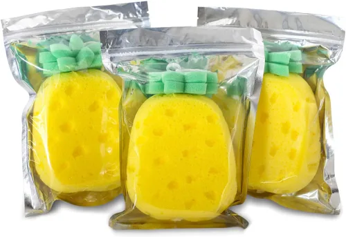 Miniatura 7 de Esponja de ducha con forma de piña para todos, bebés, niños y niños pequeños (piña)