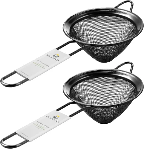 Miniatura 15 de Homestia - Colador de acero inoxidable de malla fina para colar té, colador de té de 3 pulgadas. Plateado