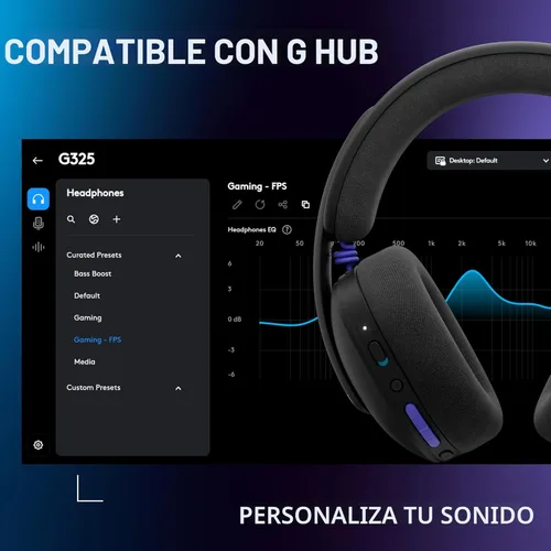 Miniatura 10 de Logitech G Auriculares inalámbricos Bluetooth 325 Lightspeed para juegos, comodidad durante todo el día, micrófono integrado con reducción de ruido