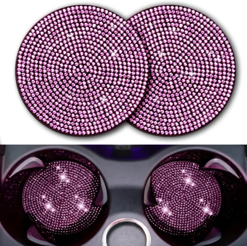 Miniatura 11 de Inserto de Portavasos Brillante - Posavasos de Silicona Antideslizante de 2.95 pulgadas a Prueba de Golpes, Accesorios Universales de Moda
