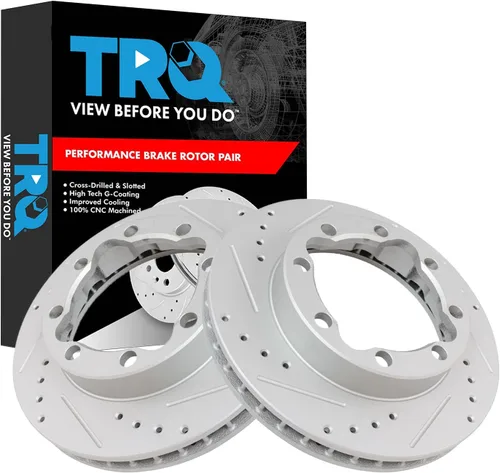 Miniatura 112 de TRQ Juego de rotores de freno de rendimiento trasero con revestimiento G premium compatible con Mazda 6 2014-2021