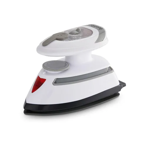 Ivation Plancha de vapor de viaje | Mini plancha seca de doble voltaje y vaporizador de ropa con suela antiadherente, control de temperatura y luz