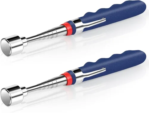 Copkim 2 piezas de 20 libras telescópicas de recogida magnética para pequeñas herramientas de metal que se extiende de 7 a 30 pulgadas, imán Azul