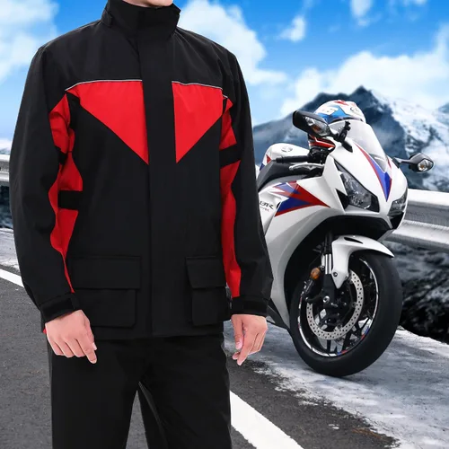 Miniatura 3 de iCreek Traje de lluvia para motocicleta para hombres y mujeres impermeable anti-tormenta impermeable equipo de lluvia de alta visibilidad