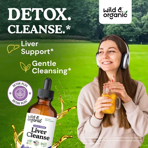 Miniatura 2 de Wild & Organic Tintura de Desintoxicación y Limpieza Hepática - Cardo Mariano, Complejo Herbal de Raíz de Diente de León - Suplemento Líquido