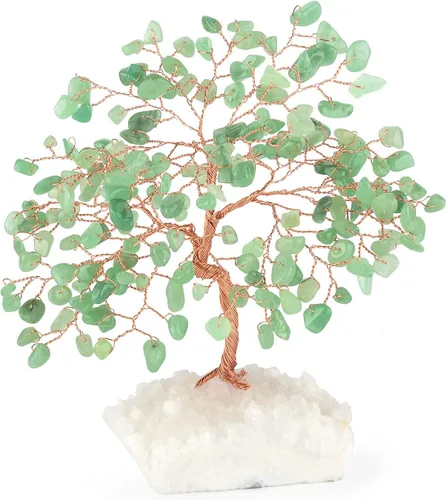 Miniatura 12 de Árbol de la Vida de Cristal de Piedras Preciosas, Base de Racimo de Cuarzo Rosa Natural y Cuarzo Transparente, Cristal Curativo de Energía Positiva