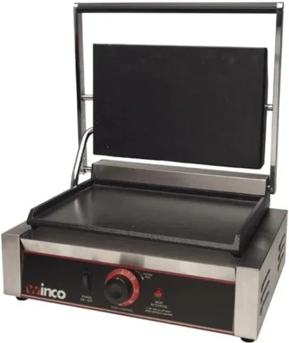 Winco Prensa de parrilla de sándwich de grado comercial individual