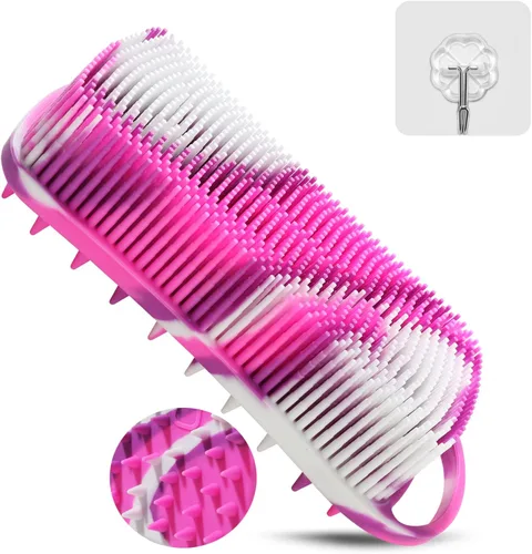 Miniatura 12 de Limpiador corporal de silicona, esponja para mujer, limpiador de ducha suave y exfoliante para baño, gel de goma para limpieza profunda, exfoliante