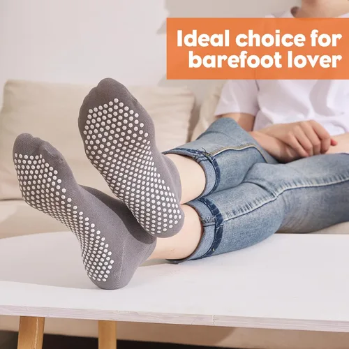 Miniatura 8 de 12 pares de calcetines de agarre de pilato para mujer, calcetines de yoga antideslizantes con agarres, calcetines de hospital, calcetines de tobillo