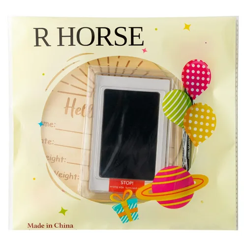 Miniatura 5 de R HORSE Letrero de anuncio de nacimiento de bebé con rotulador, letrero de nombre de bebé bohemio con almohadilla de tinta para manos y huellas