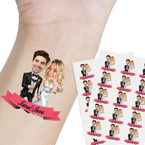 Miniatura 23 de Tatuaje personalizado con nombre y cara, tatuaje temporal personalizado para adultos, niños, amados, un amigo o familia, cara con nombre, 2 x 2