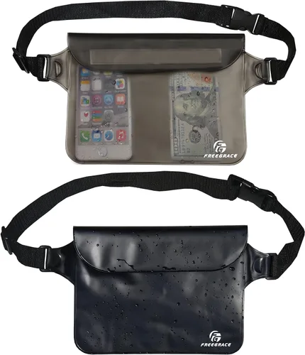 Miniatura 15 de Freegrace Juego de bolsas impermeables con correa para la cintura/funda para mantener tu teléfono y objetos de valor secos y seguros. Bolsas secas